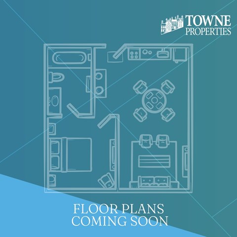 Floor plan for 1 bed, 1 bath, 750 sqft